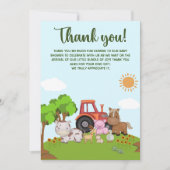 Farm Barnyard Baby Shower Bedankkaart (Voorkant)