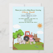 Farm Barnyard Baby Shower Kaart (Voorkant)