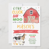 Farm Barnyard Invitation d'anniversaire (Devant)