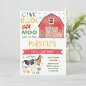 Farm Barnyard Invitation d'anniversaire (Debout devant)
