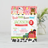 Farm Barnyard Invitations de fête d'anniversaire (Debout devant)