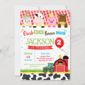 Farm Barnyard Invitations de fête d'anniversaire (Devant)