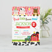 Farm Barnyard Invitations de fête d'anniversaire (Debout devant)