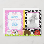 Farm Barnyard Invitations de fête d'anniversaire (Devant / Derrière)