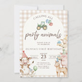 Farm Birthday Invitation Barnyard Party Invite (Devant)