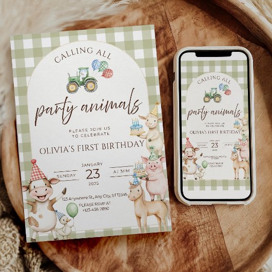 Farm Birthday Invitation Digital Download Party In Kaart