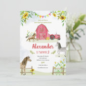 Farm Birthday invitation - Horse Birthday Party (Debout devant)