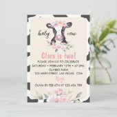 Farm Cow Girl 2e Invitation anniversaire (Debout devant)