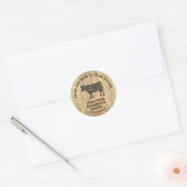 Farm Fresh Beef Sticker | Rustic Cow Logo Label  (Enveloppe)