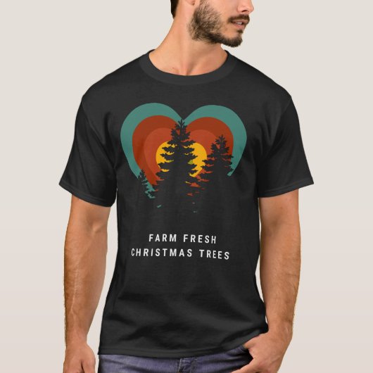 Farm Fresh Christmas Trees Sunset Silhouette  T-shirt (Voorkant)