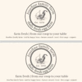 Farm Fresh Eggs Chicken Coop Rustic cartoon label (Voorkant)