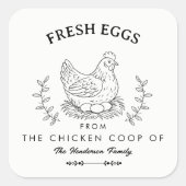 Farm Fresh Eggs Custom Name label, Egg Carton  Vierkante Sticker (Voorkant)