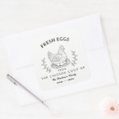 Farm Fresh Eggs Custom Name label, Egg Carton  Vierkante Sticker (Envelop)