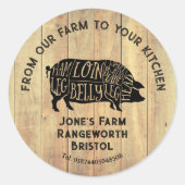 Farm Fresh Pork Sticker | Rustic Pig Logo Label  (Devant)