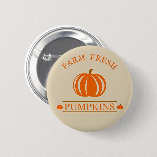Farm fresh pumpkins ronde button 5,7 cm (Voorkant /achterkant)