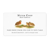 Farm Fresh Quail Eggs | Monogram Egg Carton Etiket (Voorkant)