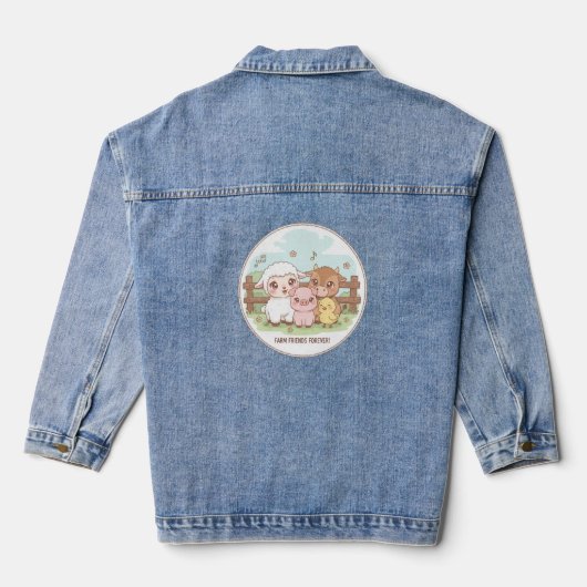 Farm friends forever - cute & cozy denim jacket (Achterkant)
