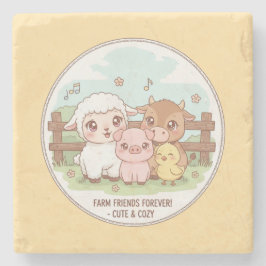 Farm friends forever - cute & cozy stenen onderzetter