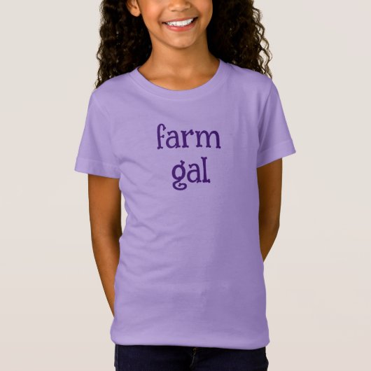 "Farm gal" sur t-shirt de filles violettes (Devant)