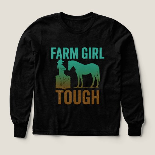 Farm Girl Tough Turquoise Long Sleeve – Western (Motif recto)