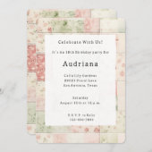 Farm Mint Pink Floral Quilt Patterns Birthday Kaart (Voorkant / Achterkant)