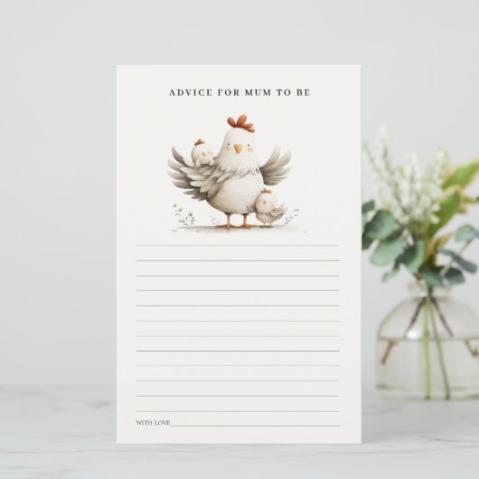 Farm Mum Baby Chick Advice For Mum Baby Shower (Staand voorkant)