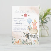 Farm Party Animals Kids Birthday Invitation (Debout devant)