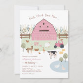 Farm Party Animals Kids Birthday Invitation (Devant)