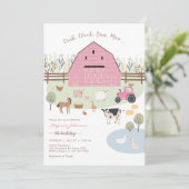 Farm Party Animals Kids Birthday Invitation (Debout devant)