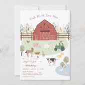 Farm Party Animals Kids Birthday Invitation (Devant)
