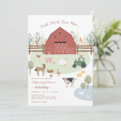 Farm Party Animals Kids Birthday Invitation (Debout devant)