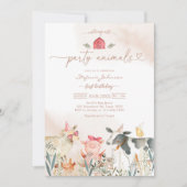 Farm Party Animals Kids Birthday Invitation (Devant)