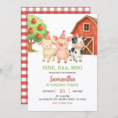 Farm Party Birthday Invitation (Devant / Derrière)