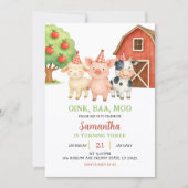Farm Party Birthday Invitation Kaart (Voorkant)