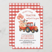 Farm Party First Birthday Invitation (Devant / Derrière)
