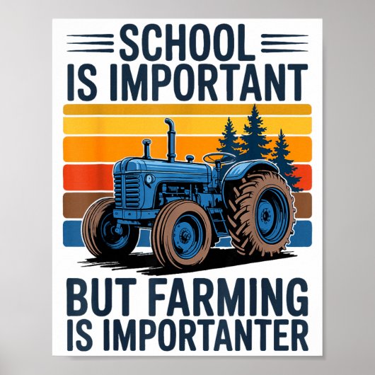 Farm Shirt But Farming Is Imrtanter Farmer Tractor Poster (Voorkant)