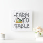 Farm to Table Tractor Windmill Vierkante Klok (Huis)