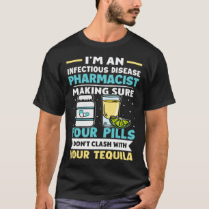 Farmaceuten op het gebied van infectieziekten bots t-shirt