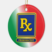 Farmaceutisch RX Bescherm Aangepast Keramisch Ornament (Links)