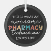 Farmaceutisch technicus Geweldige farmacie Tech Fu Glas Ornament (Voorkant)