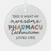 Farmaceutisch technicus Geweldige farmacie Tech Fu Glas Ornament (Voorkant)