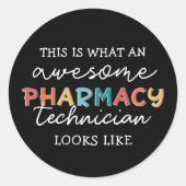 Farmaceutisch technicus Geweldige farmacie Tech Fu Ronde Sticker (Voorkant)
