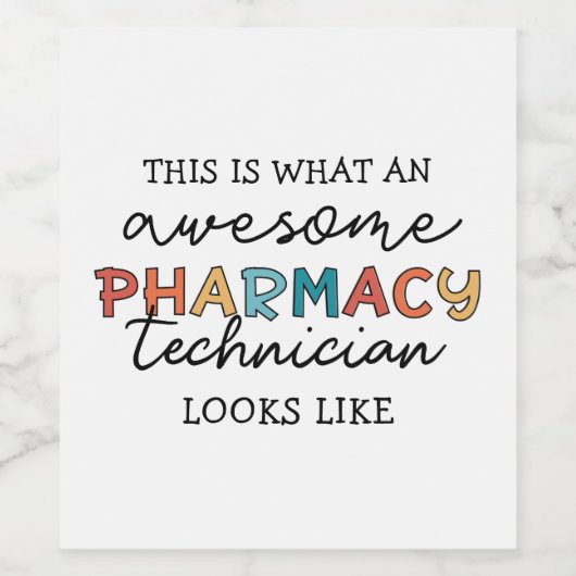 Farmaceutisch technicus Geweldige farmacie Tech Fu Wijn Etiket (Enkel label)