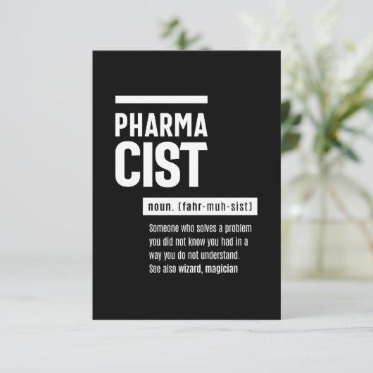 Farmaceutische definitie Funny Gift Classic RSVP Kaartje (Staand voorkant)