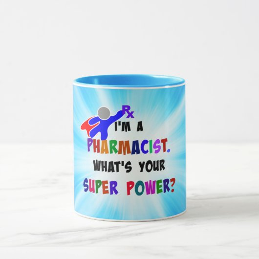 Farmaceutische humor, kleurrijk ontwerp mok (Midden)