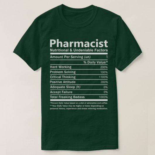 Farmaceutische indicatie: nutritionele en onmisken t-shirt (Design voorkant)