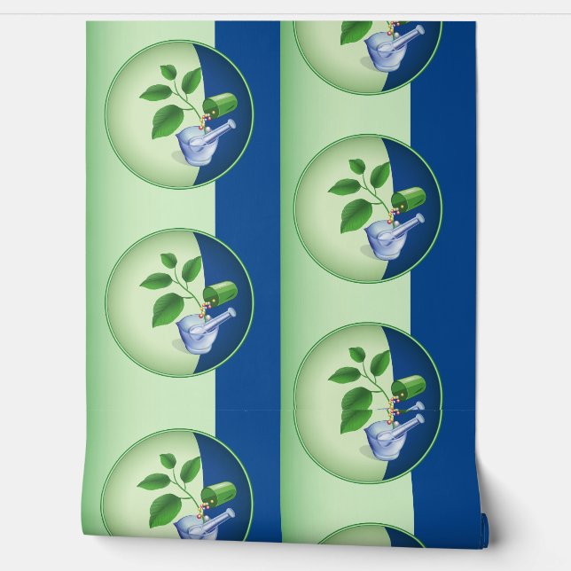 Farmaceutische symbolen behang (Afrollen)