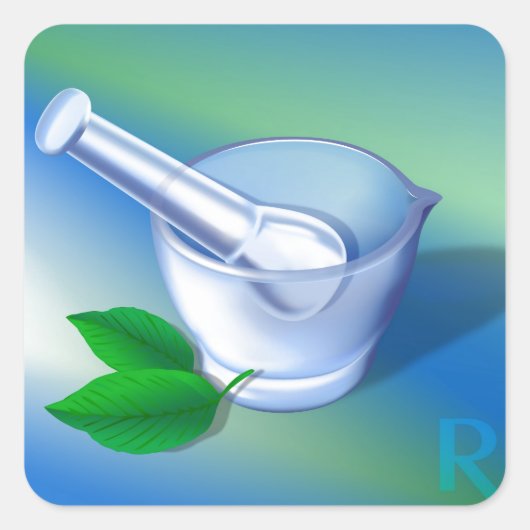 Farmaceutische symbool vierkante sticker (Voorkant)