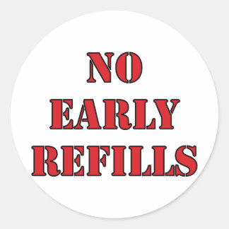 Farmaceutische vorm - geen vroegtijdige hervulling ronde sticker