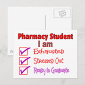 Farmaciestudent "Stress, Exhausted" cadeaus Briefkaart (Voorkant / Achterkant)